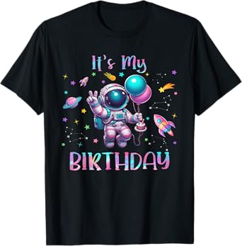 It's My Birthday Girl Astronaut Decoration Bday Party T-Shirt