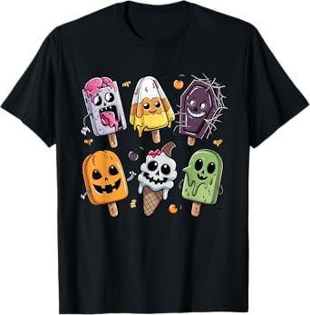 Funny Popsicle Summer Horror Halloween Ice Cream Summerween T-Shirt