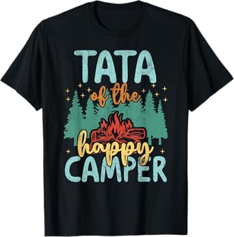 Tata of Happy Camper 1st Birthday Party Retro Tata T-Shirt