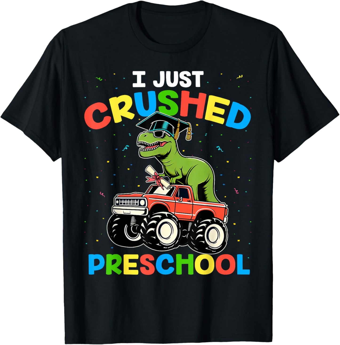 I Crush Preschool Graduation Shirt Boys Girls Kids Dinosaur T-Shirt