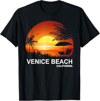 Venice Beach Summer Shirt Vintage Palm Tree California Beach T-Shirt