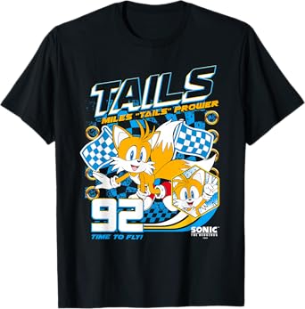 Sonic The Hedgehog Miles 'Tails' Prower 92 Racing Poster T-Shirt