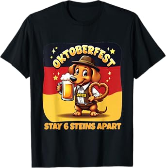 Oktoberfest 2025 6 Stein Apart Beer October Funny Drinking T-Shirt