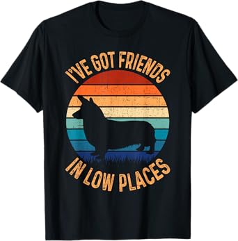 Funny Got Friends Low Place Tricolor Corgi Lover T-Shirt