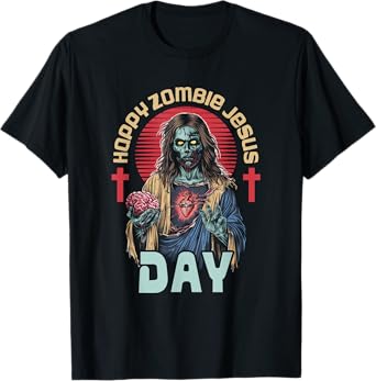 Happy Zombie Jesus Day Skeleton Horror Christ Halloween T-Shirt