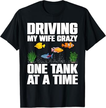 Cute Aquarium Art For Husband Men Fishbowl Fish Tank Lover T-Shirt