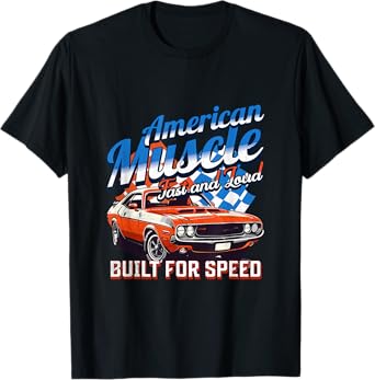 Vintage American Muscle Fast And Loud Classic Sports Car Men T-Shirt