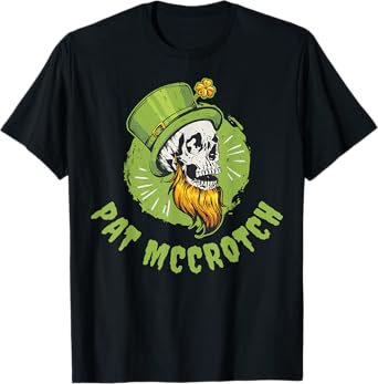 Pat McCrotch Black T-Shirt - Men's Unisex-Adults Classic Fit Short Sleeve