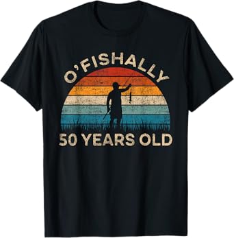 Ofishally 50 Years Old Fisherman 50th Birthday Fishing T-Shirt