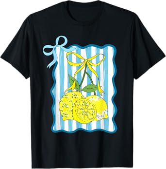 Lemon Coquette Bow Summer Vacation Hawaii Beach Family Retro T-Shirt