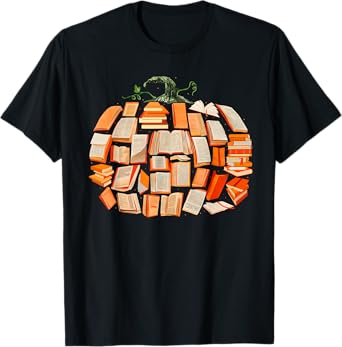 Thanksgiving Fall Books Pumpkins Vintage Library Teacher Kid T-Shirt