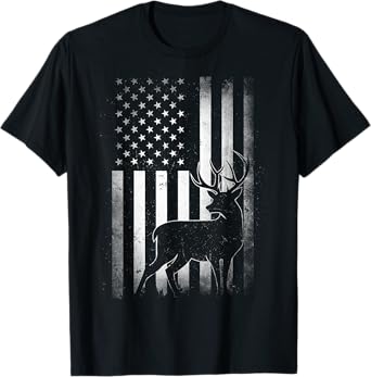 Hunting Hunters Deer USA US American Flag Camo Camoflage T-Shirt