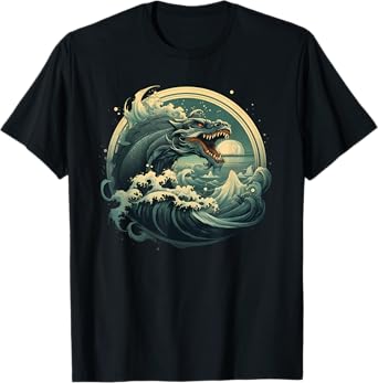 Sea Monster Leviathan Ocean Creature Vintage Art Graphic T-Shirt