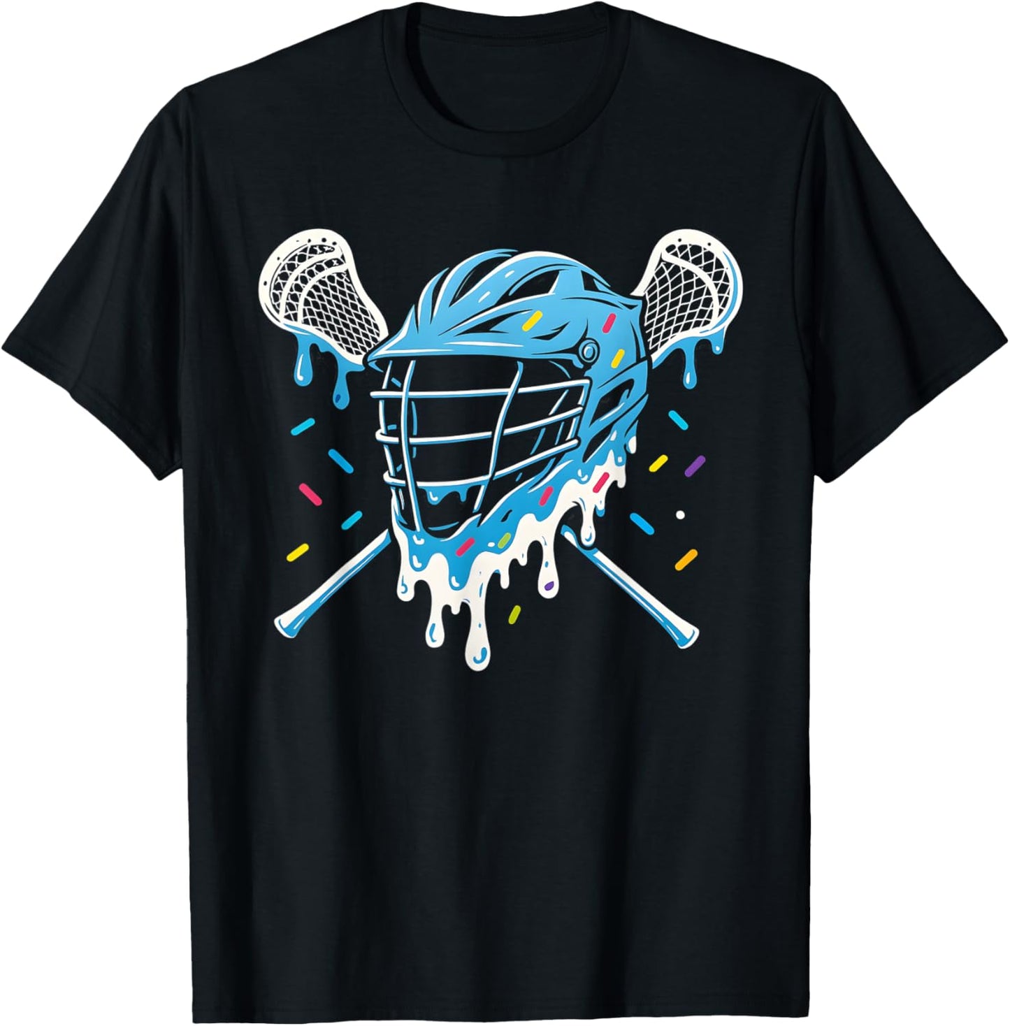 Lacrosse Ice Cream Drip Lax Boys Helmet Stick Youth Players T-Shirt
