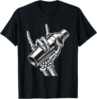 Cool Skeleton Bartender Cocktail Mixologist Bartending T-Shirt