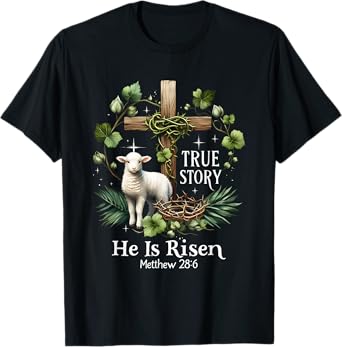 Coquette True Story He Is Risen Easter Vintage Christian T-Shirt