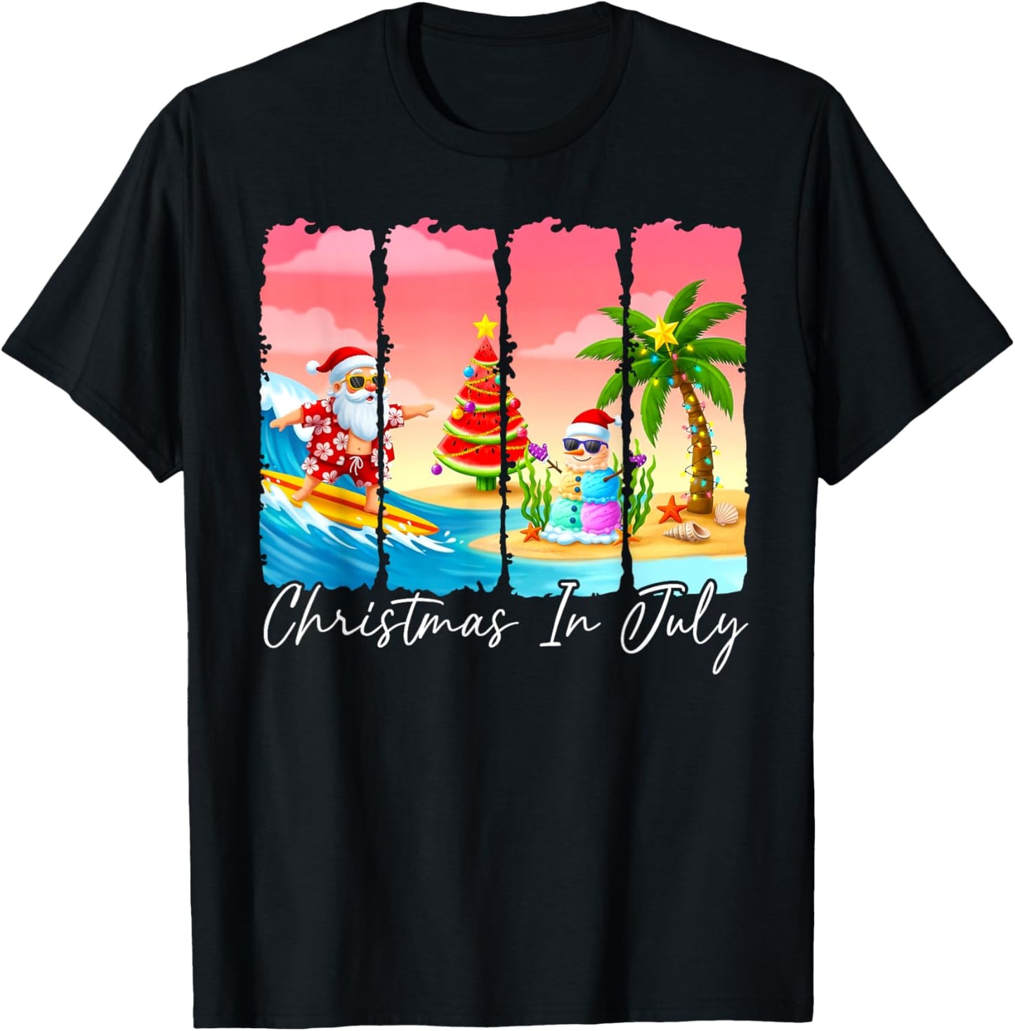 Christmas In July Shirt Boys Men Kids Santa Summer Xmas T-Shirt