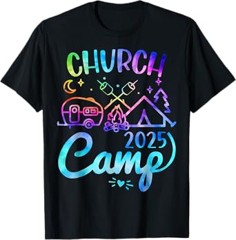 Groovy Church Camp 2025 Matching Christian Camp Family 2025 T-Shirt