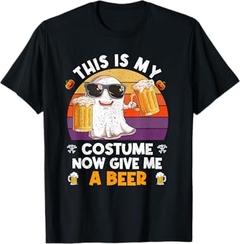This is My Costume Now Give Me A Beer Halloween Skeleton T-Shirt