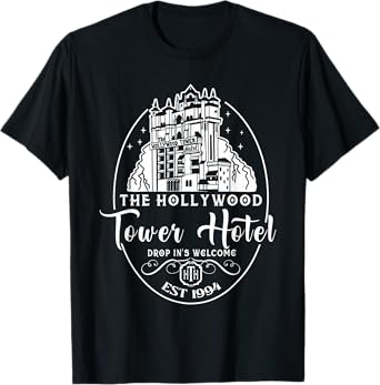 Hollywood Tower Hotel Ride, Spooky Theme Park Adventure T-Shirt