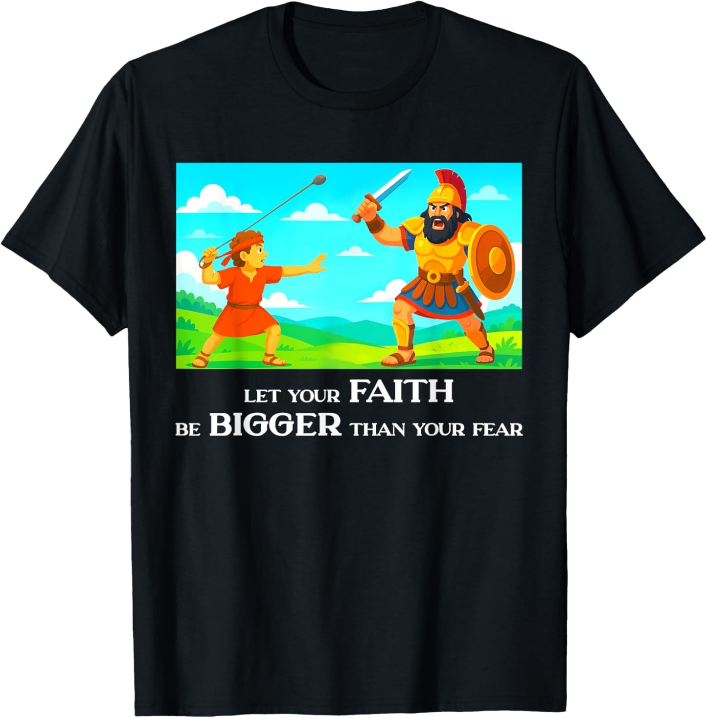 David and Goliath Christian Inspirational Men, Women,Youth T-Shirt