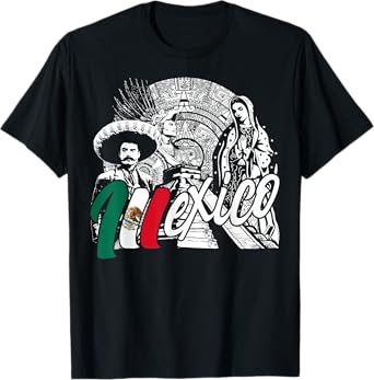 Mexico - Mexican Pride - Virgen de Guadalupe And History T-Shirt