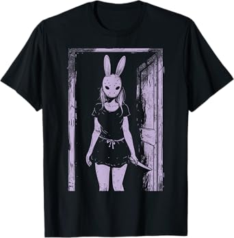 Horror Girl Bunny Mask Slasher Rabbit Pastel Goth Creepy T-Shirt