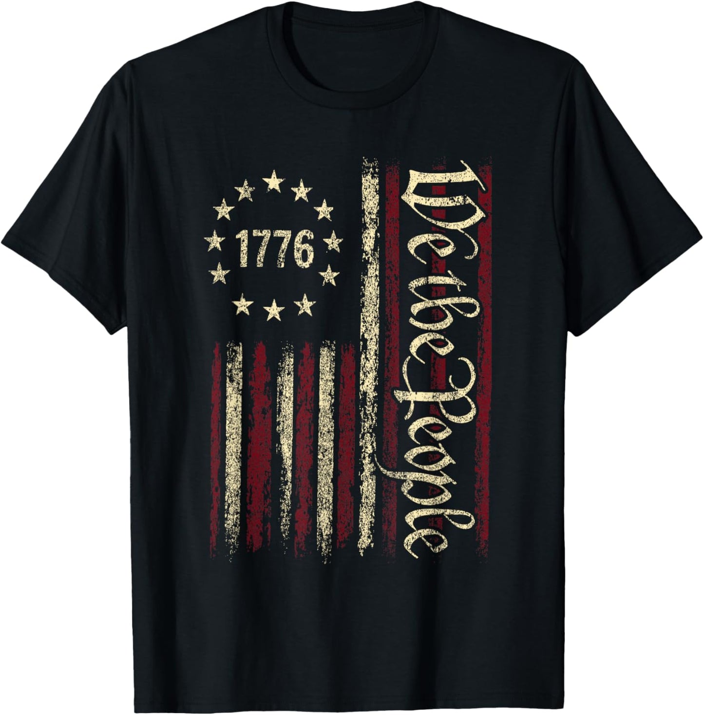 4th Of July We The People American 1776 Old American Flag T-shirt