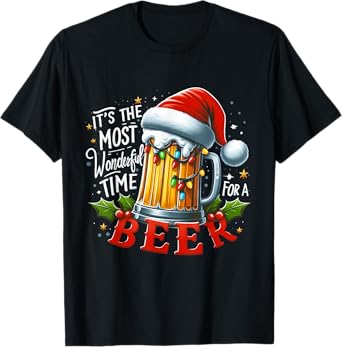 Santa It's the Most Wonderful Time for a Beer Christmas T-Shirt