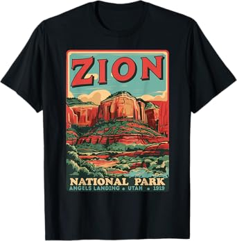 Zion National Park Utah Angels Landing Vintage hiking Trail T-Shirt