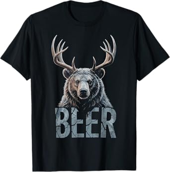 Funny Deer Bear Humor Tee Beer Drinking Party Joke T-Shirt