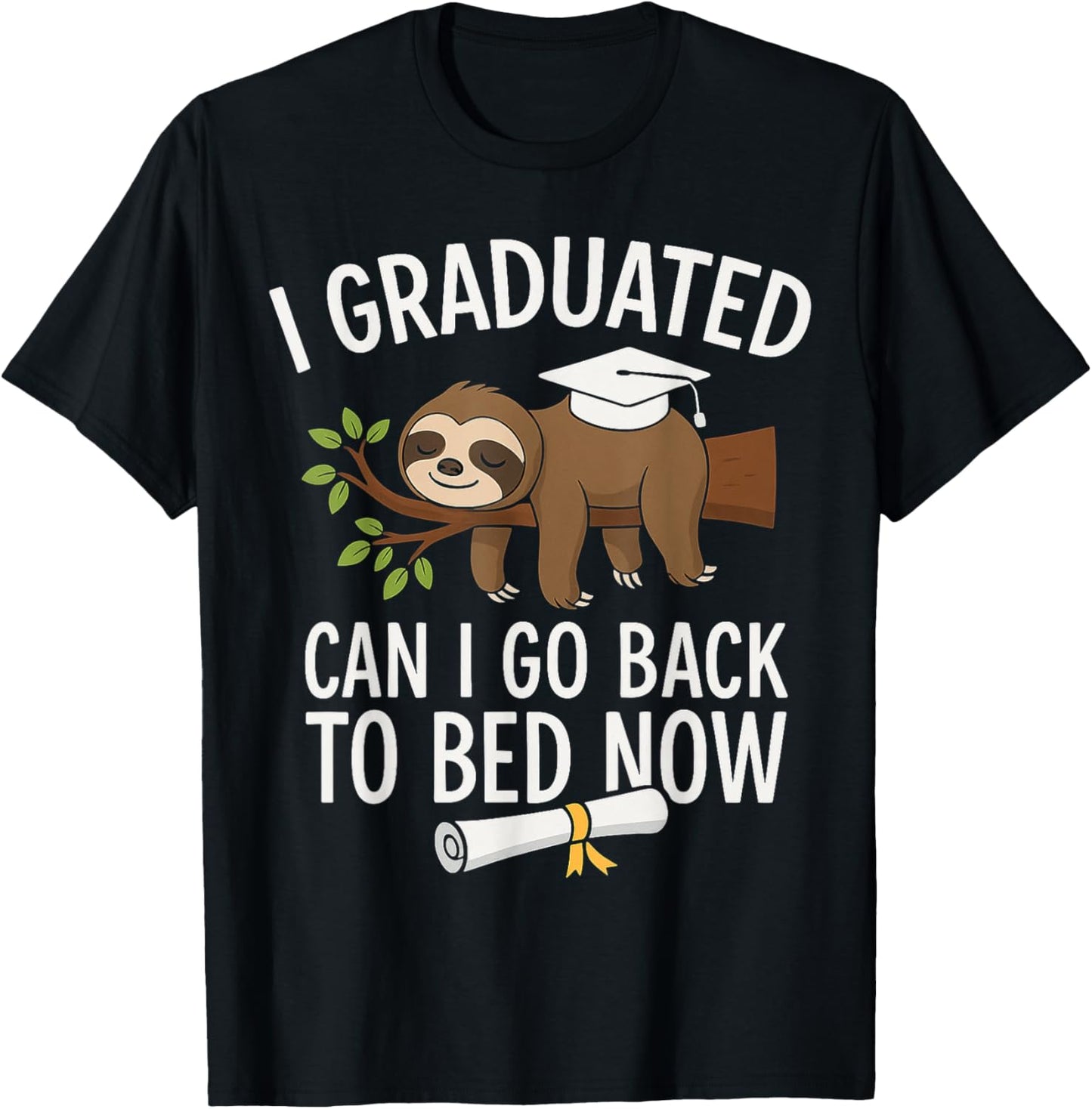 Funny Graduation Class of 2025 Sloth Graduate Tee T-Shirt