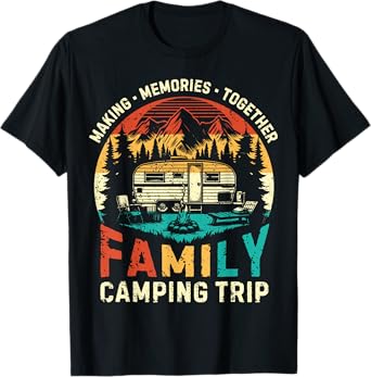 Family Camping Trip Memories Camper Matching Crew Vintage T-Shirt