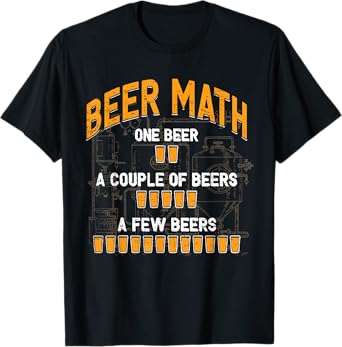Retro Beer Math Funny Beer Drinker Drinking Math Teacher T-Shirt