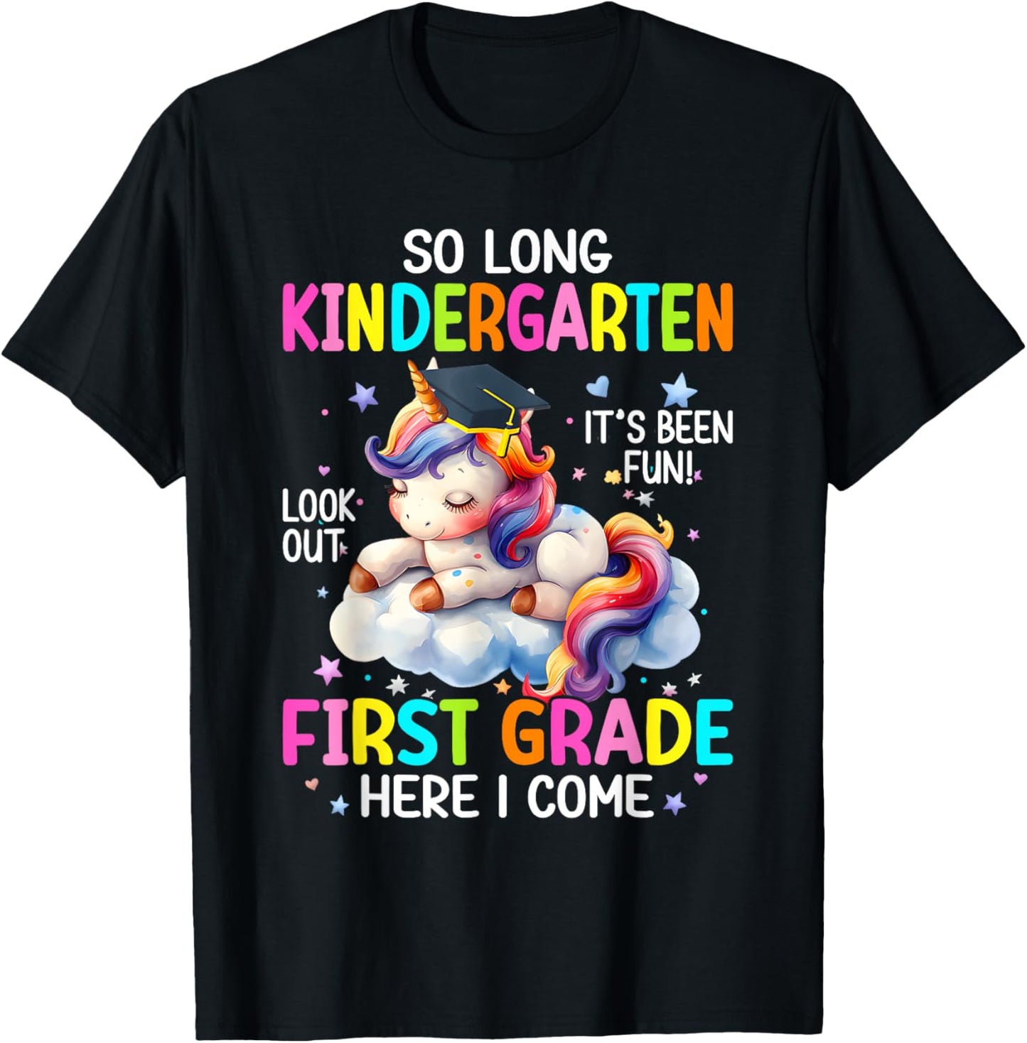 So Long Kindergarten Graduation Class 2025 Unicorn Kids Girl T-Shirt