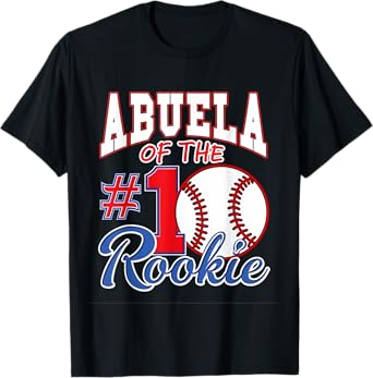 Retro Grandma Abuela Of The Number 1 Rookie Baseball T-Shirt