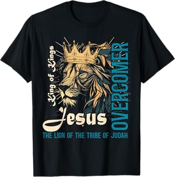 Jesus Is King Lion of Judah Bible Faith Graphic Christian T-Shirt