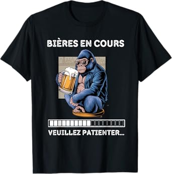 Gift idea for Men Beer Aperitif Humour Man Gorilla T-Shirt