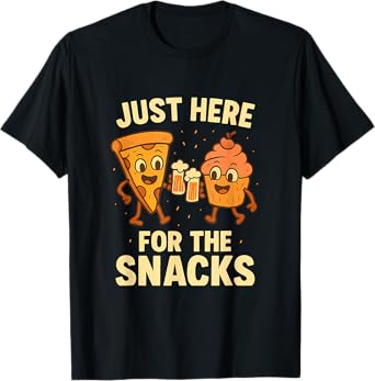 Just Here for The Snacks Party Crew Pizza Cupcake Beer T-Shirt