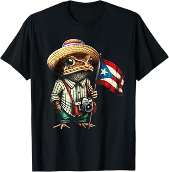 Coqui Frog Puerto Rico Puerto Rican Flag Taino Boricua T-Shirt