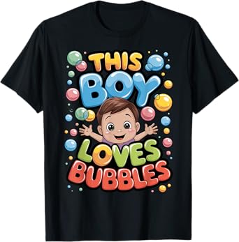 This Boy Loves Bubbles, Bath, Blowing Bubble Toddler, Kids T-Shirt