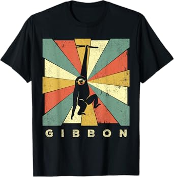 Vintage Gibbon Lover Retro Style Animal T-Shirt