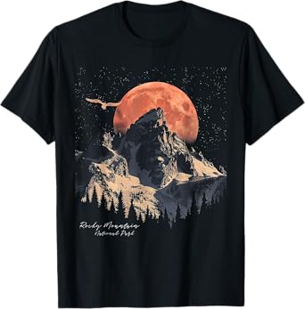 Rocky Mountain - US National Park Vintage Men Women Retro T-Shirt