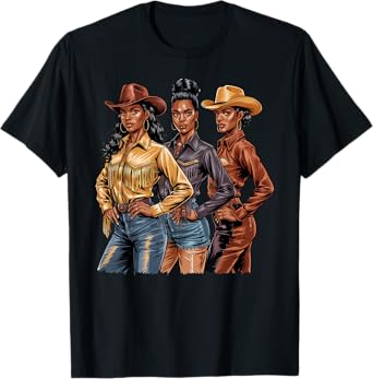 Black African American Cowgirl Western Country Texas Gifts T-Shirt