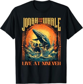 Christian Gift for Men Jonah Whale Funny Rock Band Vintage T-Shirt