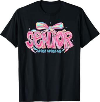 Senior 2026 Class of 2026 Coquette Pink Bow Graduation 2026 T-Shirt
