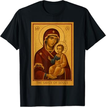 Orthodox Theotokos Icon of the The Saver of Souls T-Shirt