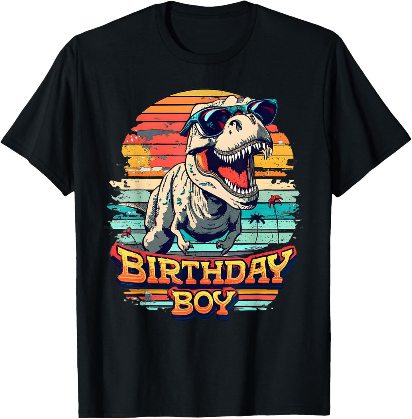 Kids Birthday Boy Dino T Rex Dinosaur Boys Matching Family T-Shirt
