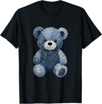Cute Teddy Bear in Jeans T-Shirt