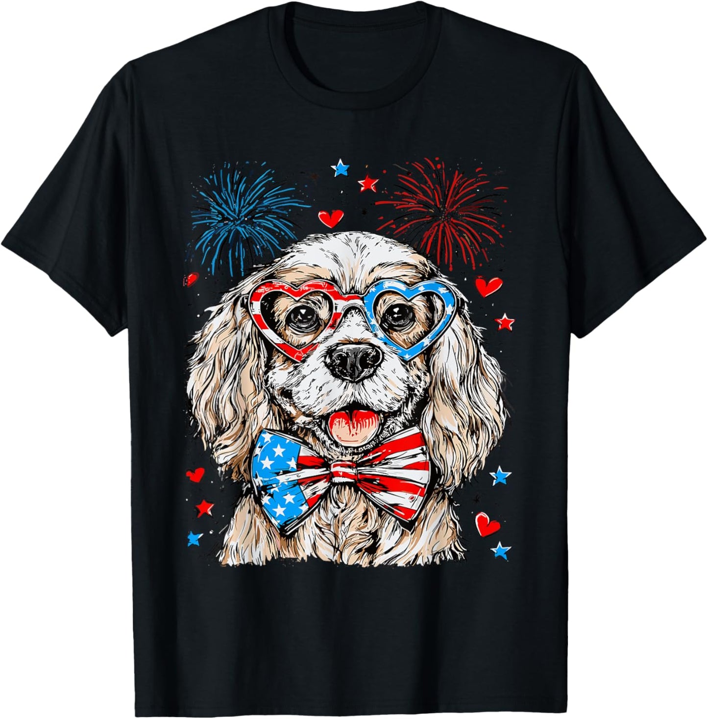 Cocker Spaniel Patriotic 4th Of July Cocker Spaniel Dog Mom T-shirt